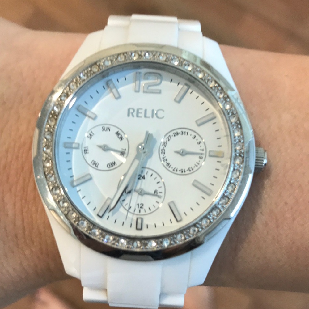Relic White Ceramic Watch
